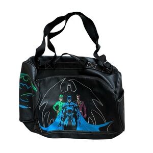 RARE* 90's Batman Forever blk leather travel bag